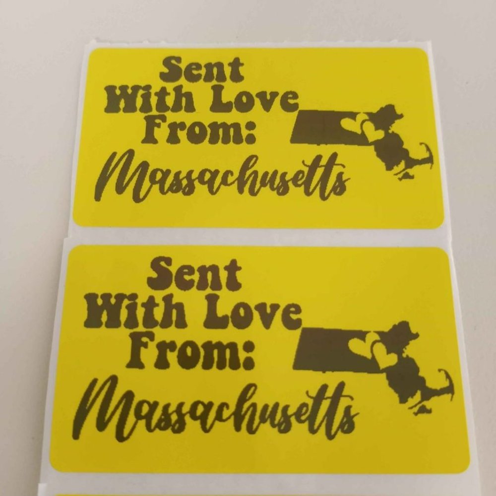 💙100 Massachusetts- Shipping Labels Thermal Packaging Stickers 2.25"x1.25"💙